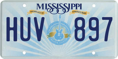 MS license plate HUV897