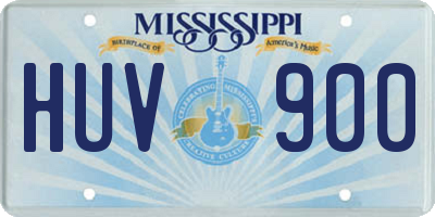 MS license plate HUV900