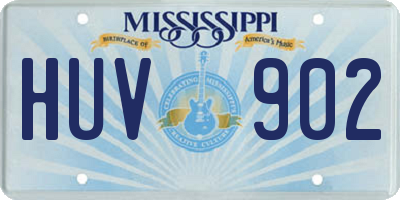 MS license plate HUV902