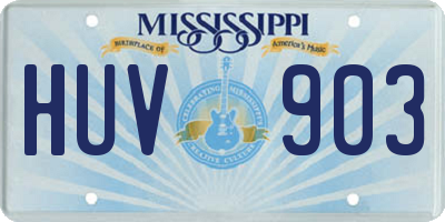MS license plate HUV903