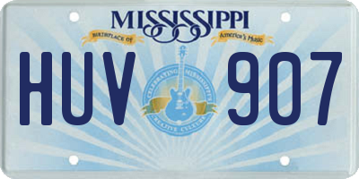 MS license plate HUV907