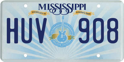 MS license plate HUV908