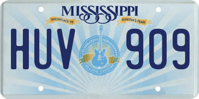 MS license plate HUV909