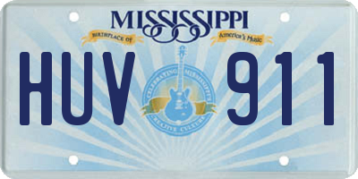 MS license plate HUV911