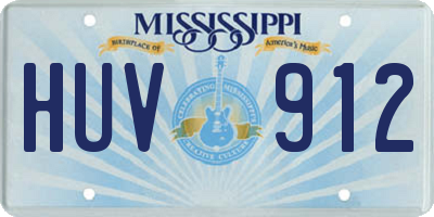 MS license plate HUV912