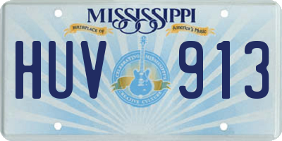 MS license plate HUV913