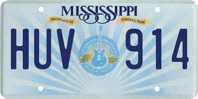 MS license plate HUV914