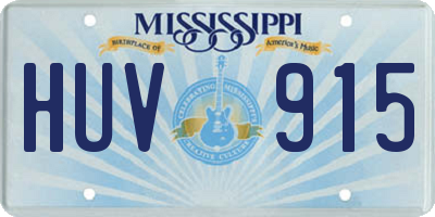 MS license plate HUV915