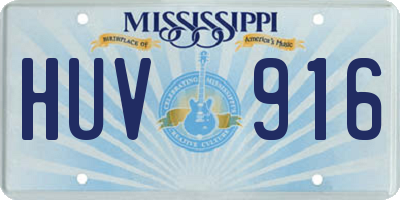 MS license plate HUV916