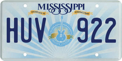 MS license plate HUV922