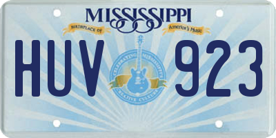 MS license plate HUV923