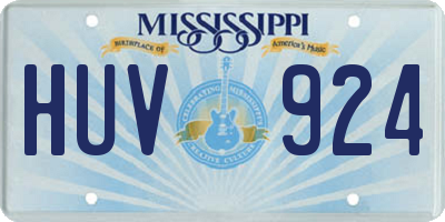 MS license plate HUV924