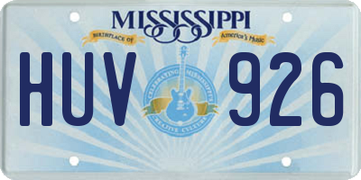 MS license plate HUV926