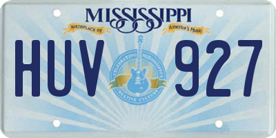 MS license plate HUV927