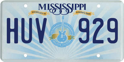 MS license plate HUV929