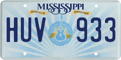 MS license plate HUV933