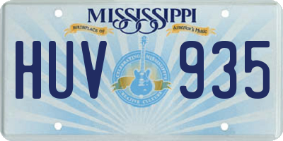 MS license plate HUV935