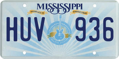 MS license plate HUV936