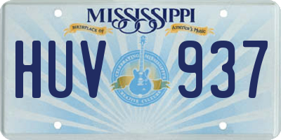 MS license plate HUV937