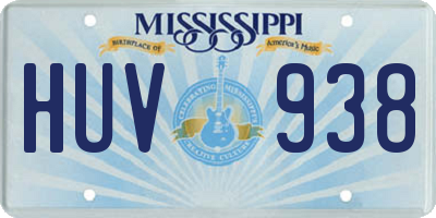 MS license plate HUV938