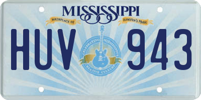 MS license plate HUV943