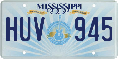 MS license plate HUV945
