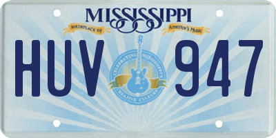 MS license plate HUV947