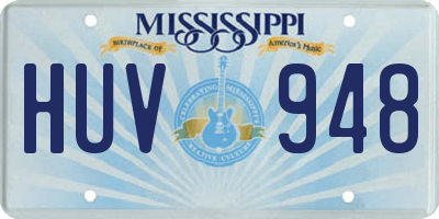 MS license plate HUV948
