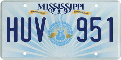 MS license plate HUV951