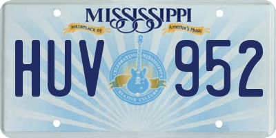 MS license plate HUV952