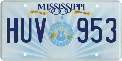 MS license plate HUV953