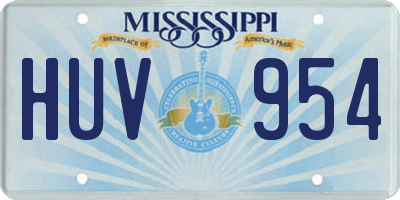 MS license plate HUV954