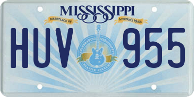 MS license plate HUV955