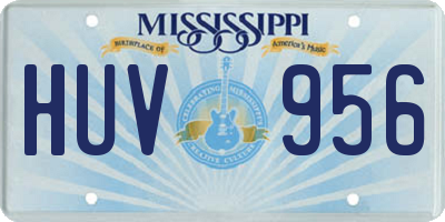 MS license plate HUV956