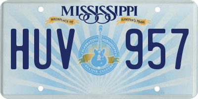MS license plate HUV957