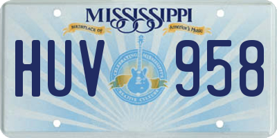 MS license plate HUV958