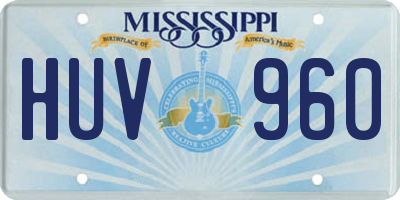 MS license plate HUV960