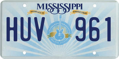 MS license plate HUV961