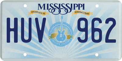 MS license plate HUV962