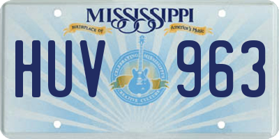 MS license plate HUV963