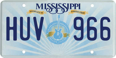 MS license plate HUV966