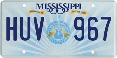 MS license plate HUV967