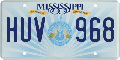MS license plate HUV968
