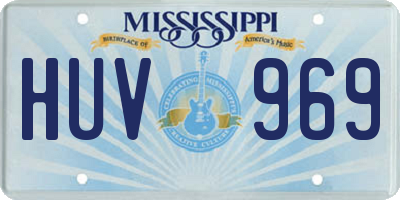 MS license plate HUV969