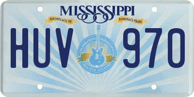 MS license plate HUV970