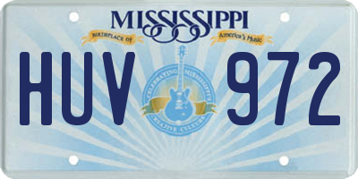 MS license plate HUV972