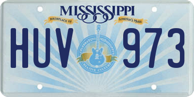MS license plate HUV973