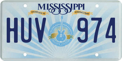 MS license plate HUV974