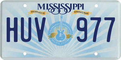 MS license plate HUV977