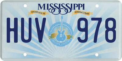 MS license plate HUV978